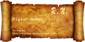 Rigler Noémi névjegykártya